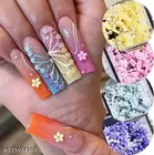 3D Shell Flower, Nail Art Palette Decorations, 12 Grids Arora Bow Butterflyy, Nail decorations Art Accessories Jewelry DIY For Manicure Design Accessories