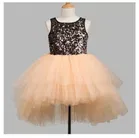 Netted Self Design Frock for Girls 