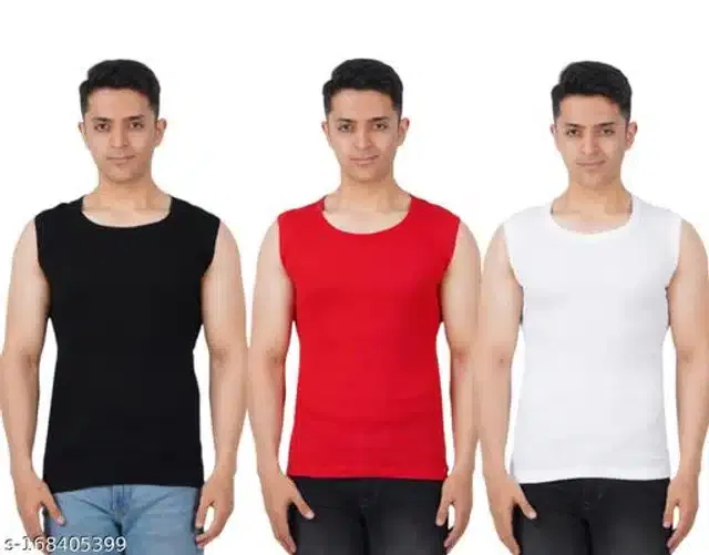 Gym Vests for Men (Multicolor, XXL) (Pack of 3)