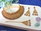Gold Finish Kundan Diamond Choker Set for Women 