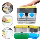2 In 1 Liquid Soap Dispenser With Sponge Holder 