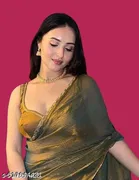 Jimmy Choo Embellished Saree For Women, Yellow
