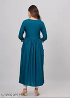 Rayon Kurti for Women, Teal 