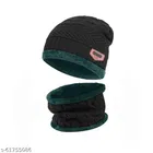 Woolen Beanie Cap with Neck Scarf for Men & Women 