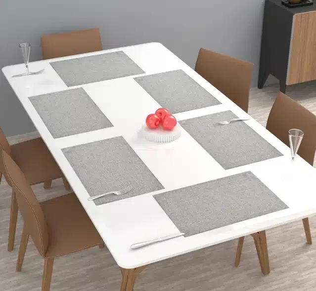 Knit Dining Table Placemats (Grey, Pack of 6)