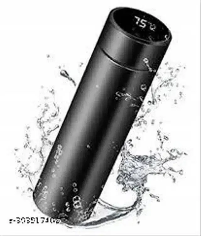 Smart Insulated Vacuum Water Bottle (Black, 500 ml)