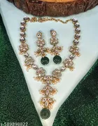 Stylish Kundan Necklace Set for Women & Girls, White