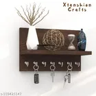 Wooden Single Layer Wall Shelves For Home, Brown