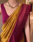 Litchi Silk Woven Design Saree for Women, Mustard 