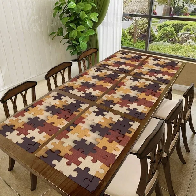 PVC Printed Dining Table Placemats (Multicolor, 30x45 cm) (Pack of 6)