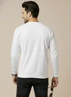Polyester Printed T-shirt for Men, White 