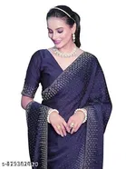 Georgette Embellished Saree For Women, Blue
