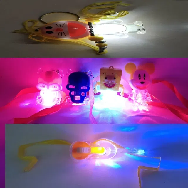 Plastic LED Light Kids Rakhi, Pack of 6 (Multicolor, Free)