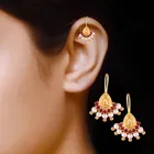 Brass Pearl Ear Cuffs for Women 