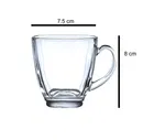 Afast  Transparent Square Shape Tea Cup Coffee Cup Set of 6 Made of Crystal Clear Glass 155 ml