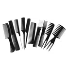 Professional Hair Styling Combs for Men & Women (Black, Set of 10)