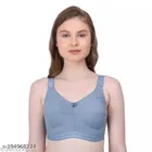 Cotton Blend Solid Non-Padded Bra for Women 