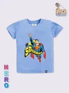 Round Neck Superman Printed T-Shirt for Boys, Blue (4-5 Years)