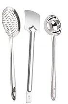 Stainless Steel Kitchne Spatula Set (Silver, Set of 3)