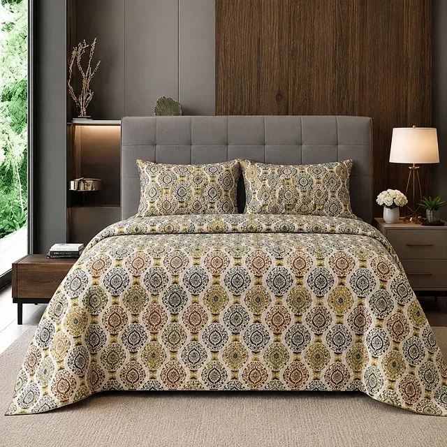 Simple Home 120TC Damask Floral Queen Bedsheet 88x96inch