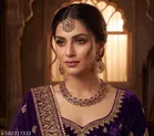 Mehandi Finish Subtle Stylish Necklace Set for Perfect for all ocassions, Purple, Free Size for Women