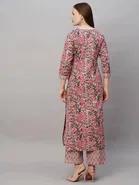 Cotton Blend Printed Women's Kurta with Pant Set 