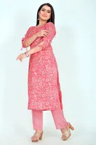Cotton A-Line Kurti with Pant 