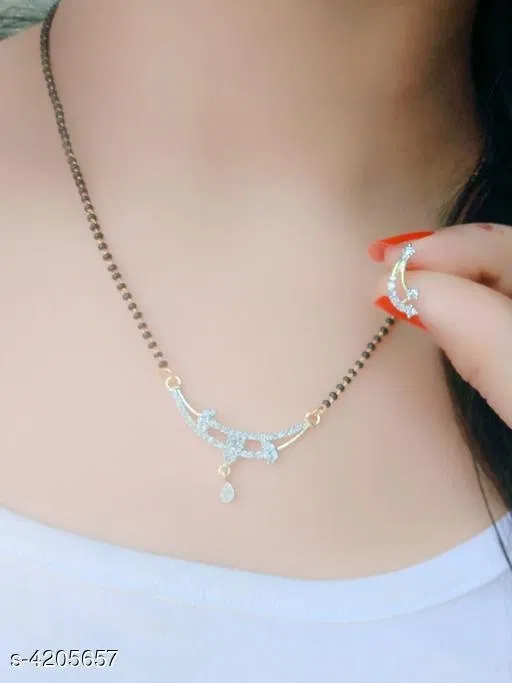 Elegant Mangalsutra for Women (White, Free Size)