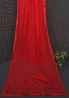 Net Solid Saree for Women 