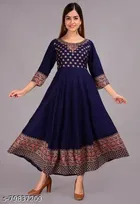 Anarkali Rayon Printed Kurti for Women 