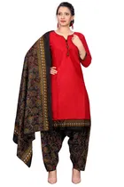Cotton Blend Floral Kurti with Pant & Dupatta for Women 