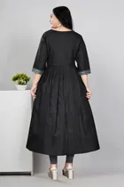 Zari Embroidered Cotton Blend Anarkali Kurti for Women 