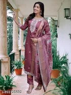 Floral Embroidered Chanderi Cotton Kurti for Women 
