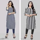 Crepe Striped Kurti for Women 