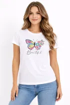 Cotton Blend Printed T-shirt for Men, White 