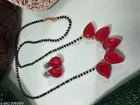 Alloy Mangalsutra With Earring for Women, Green