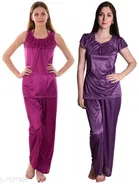 Satin Nightsuit Set for Women 