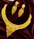 Alloy Choker Necklace with Earrings for Women 