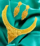 Alloy Choker Necklace with Earrings for Women 