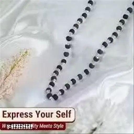 Silver Karungali Malai with Cap for Men (Black)