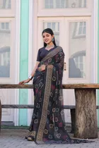 Georgette Printed Saree for Women 