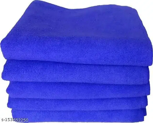 Microfiber Bath Towel (Blue, 40x40 cm) (Pack of 5)