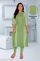 Solid Chanderi Cotton Kurti for Women 