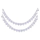 Brass Rhodium Plated Anklet Set (Silver, Set of 1)