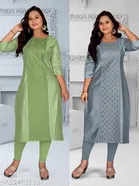 Embroidered Chanderi Cotton Kurti for Women, Pack of 2 