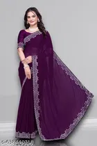 Georgette Saree for Women, Wine 