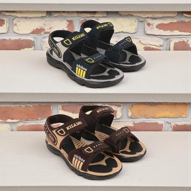 Sandal for Men, Pack of 2, Grey & Brown (10)
