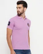 Logo Print Polo T-Shirt for Men (Lavender, XL)