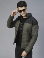 Men's Colour Block Full Sleeves Puffer Jacket 