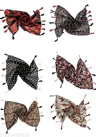 Chiffon Scarves for Women, Black, Pack of 6